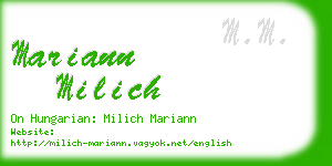 mariann milich business card